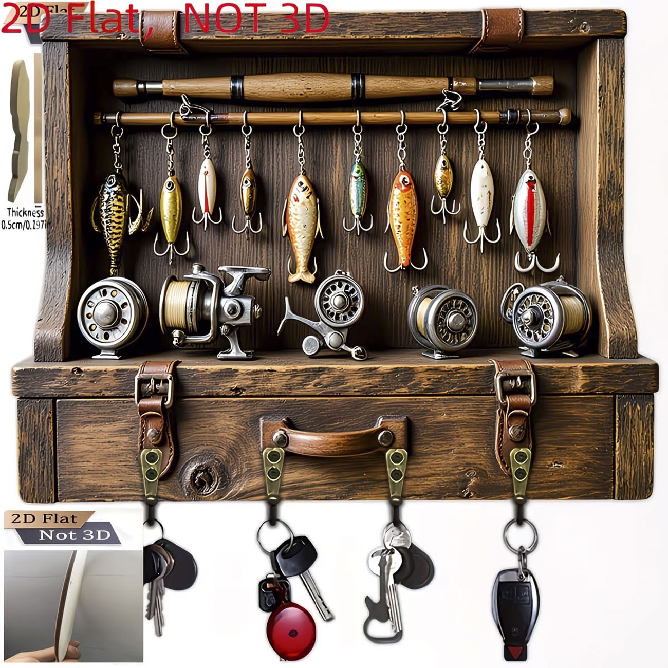 Vintage Fishing Lure Key Hange - Fishing Rod Combo recension och pris
