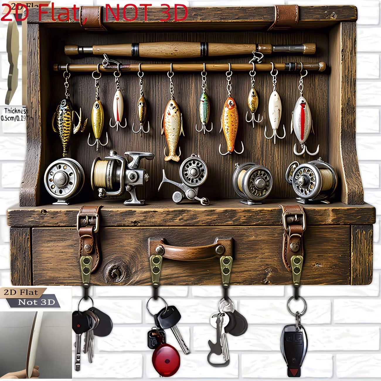 Vintage Fishing Lure Key Hange - Fishing Rod Combo recension och pris