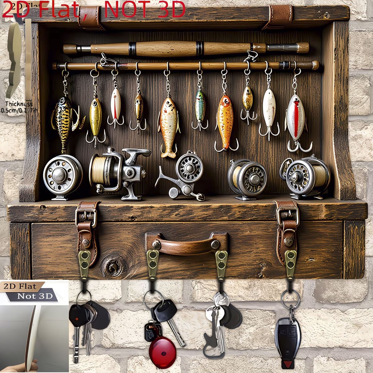Vintage Fishing Lure Key Hange - Fishing Rod Combo recension och pris