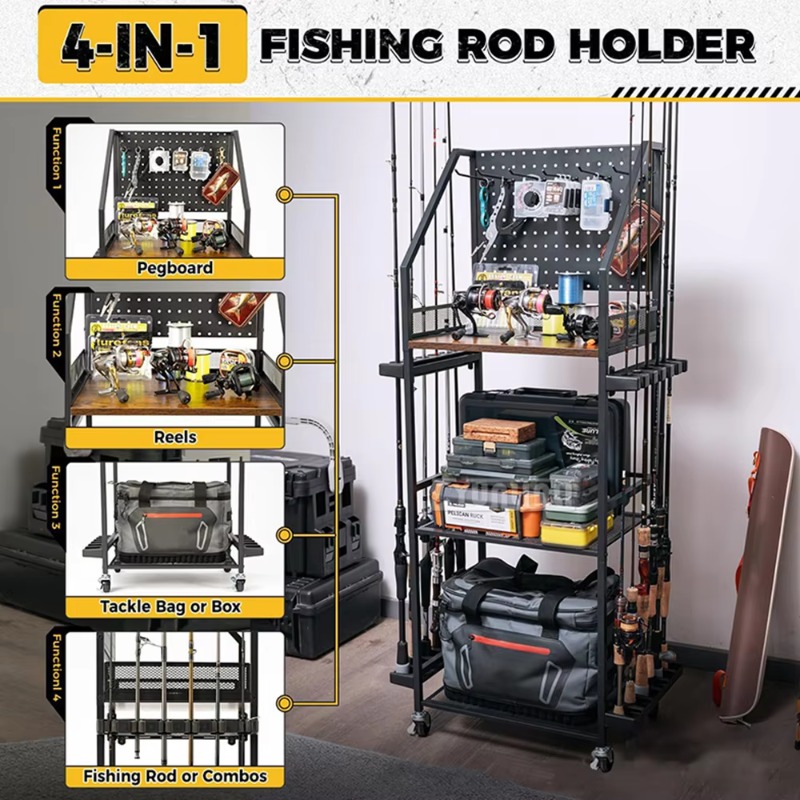 Fishing Gear Storage Shelf, Fi - Fishing Rod Combo recension och pris